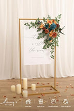 Wedding Artificial Flowers Swag Arch Garland, Teal Orange, alternate view 3