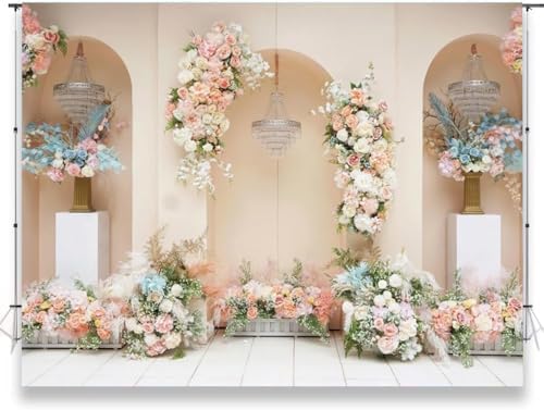 Wedding Backdrop 10x8FT Flower Wall Backdrops for Bridal Shower Wedding Backdrop for Ceremony Romantic Rose