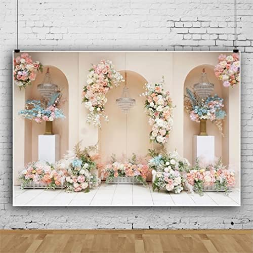 Wedding Backdrop 10x8FT Flower Wall Backdrops for Bridal Shower Wedding Backdrop for Ceremony Romantic Rose, alternate view 2
