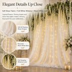 Wedding Backdrop Curtain White Wisteria Hanging Flowers Decor in White, alternate view 4