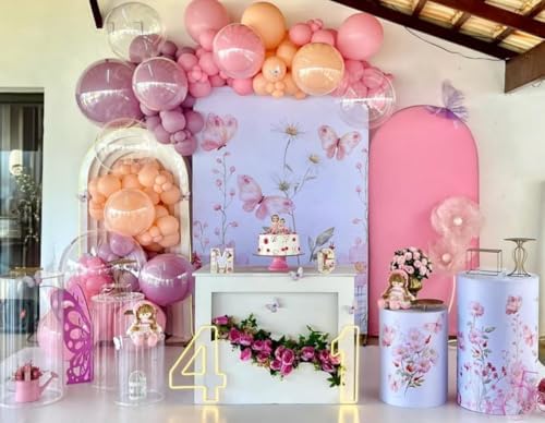 Wedding Bridal Shower Butterfly Flower Chiara Arched Stand Cover Baby Shower Baptismx Birthday Party Background, alternate