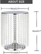 Wedding Cake Stand for Dessert Table 12 Inch Silver Crystal Pendants Metal Cake Stand Serves as A Round Dessert, alternate