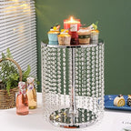 Wedding Cake Stand for Dessert Table 12 Inch Silver Crystal Pendants Metal Cake Stand Serves as A Round Dessert, alternate