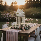 Wedding Cake Stand for Dessert Table 12 Inch Silver Crystal Pendants Metal Cake Stand Serves as A Round Dessert, alternate