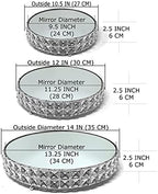 Wedding Cake Stands 3-Piece Set Crystal Gold Plated Cheese Dessert Cupcake Cake Stand with Mirror Plate-Silver, alternate