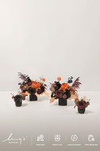 Wedding Centerpiece Flower with Vase for Ceremony/Reception Tabletop Mantel Archway Aisle, Set of 4|Black &, alternate view 3