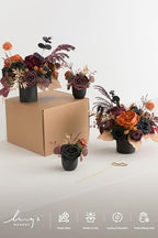 Wedding Centerpiece Flower with Vase for Ceremony/Reception Tabletop Mantel Archway Aisle, Set of 4|Black &, alternate view 5