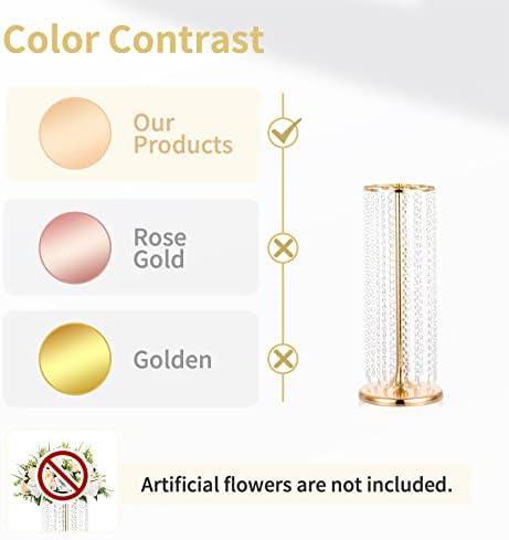 Wedding Centerpieces Flower Vases: 23.6” Tall, Gold, 2 Pcs in Gold, alternate view 5
