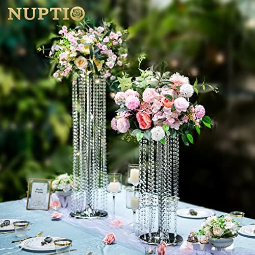Wedding Centerpieces Flower Vases: 23.6” Tall, Silver, 10 Pcs in Silver, alternate view 2