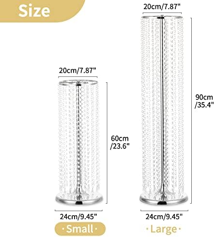 Wedding Centerpieces Flower Vases: 23.6” Tall, Silver, 10 Pcs in Silver, alternate view 3