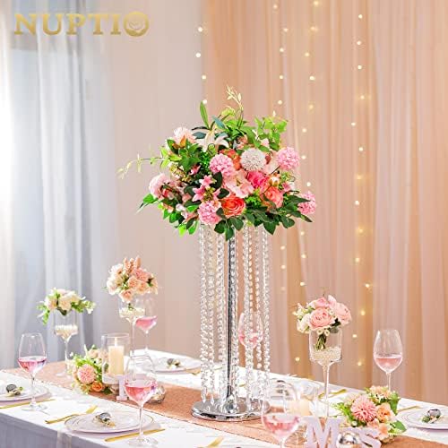 Wedding Centerpieces Flower Vases: 23.6” Tall, Silver, 10 Pcs in Silver, alternate view 4
