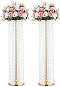 Wedding Centerpieces Flower Vases: 35.4” Tall, Gold, 2 Pcs in Gold