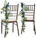 Wedding Chair Decorations Dusty Blue Navy Aisle Pew Flowers
