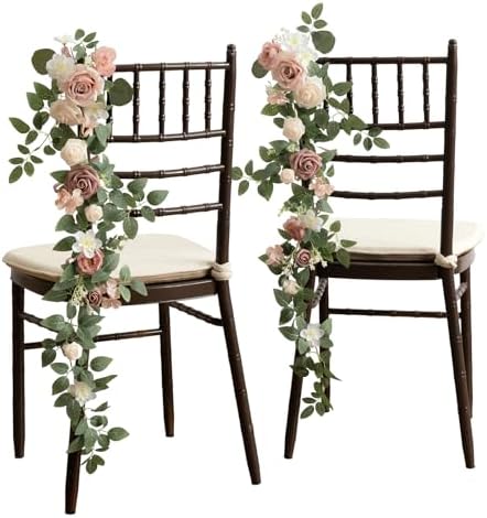 Wedding Chair Decorations Dusty Rose Cream Aisle Pew Flowers