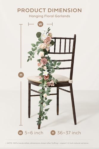 Wedding Chair Decorations Dusty Rose Cream Aisle Pew Flowers, alternate view 2