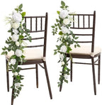 Wedding Chair Decorations Lily White Olive Aisle Pew Flowers