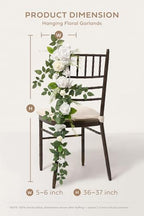 Wedding Chair Decorations Lily White Olive Aisle Pew Flowers, alternate view 2