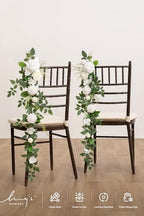 Wedding Chair Decorations Lily White Olive Aisle Pew Flowers, alternate view 3