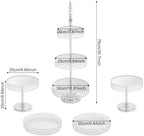 Wedding Crystal Cake Stand, 5 Pcs Round Crystal Dessert Display Stand in Gold, alternate view 2