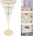 Wedding Crystal Centerpiece Flower Stand 4-Tier Acrylic Iron Floral Display, alternate view 4