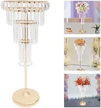 Wedding Crystal Centerpiece Flower Stand 4-Tier Acrylic Iron Floral Display, alternate view 4