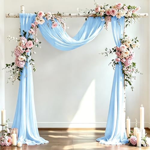Wedding Draping Fabric Baby Blue Drapes for Backdrop in Baby Blue, alternate view 2