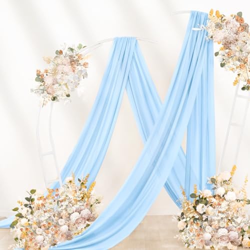 Wedding Draping Fabric Baby Blue Drapes for Backdrop in Baby Blue, alternate view 3