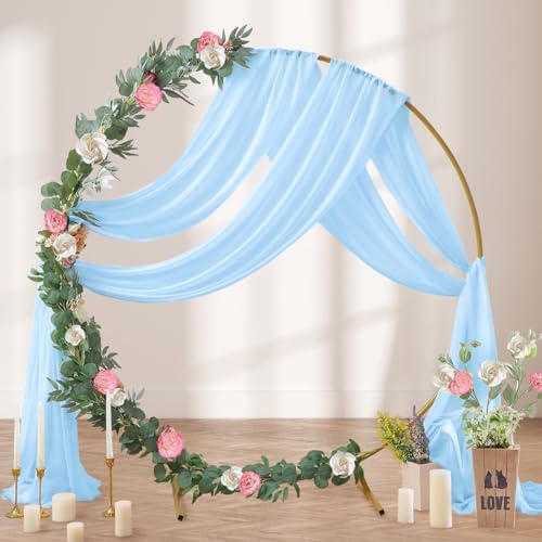 Wedding Draping Fabric Baby Blue Drapes for Backdrop in Baby Blue, alternate view 4