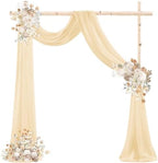 Wedding Draping Fabric Champagne Drapes for Backdrop, 2 Pack in Champagne, alternate view 5