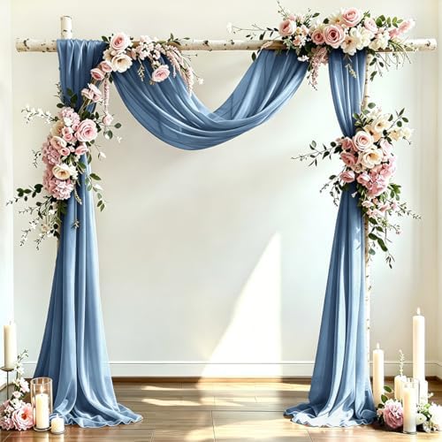 Wedding Draping Fabric Dusty Blue Drapes for Backdrop, 2 Pack in Dusty Blue, alternate view 2