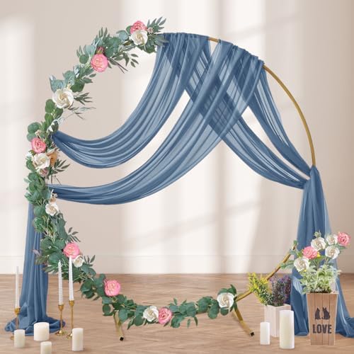 Wedding Draping Fabric Dusty Blue Drapes for Backdrop, 2 Pack in Dusty Blue, alternate view 4