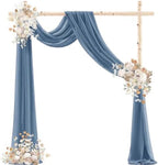Wedding Draping Fabric Dusty Blue Drapes for Backdrop, 2 Pack in Dusty Blue, alternate view 5