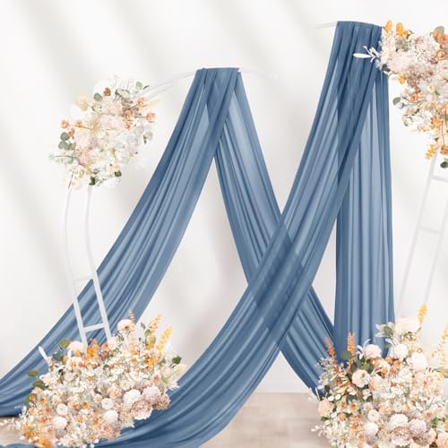 Wedding Draping Fabric Dusty Blue Drapes for Backdrop in Dusty Blue, alternate view 3
