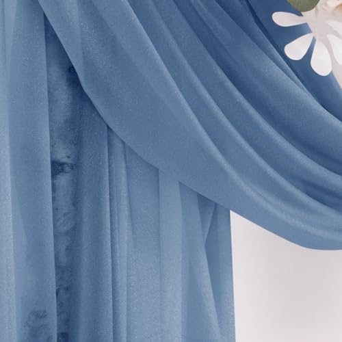 Wedding Draping Fabric Dusty Blue Drapes for Backdrop in Dusty Blue, alternate view 6