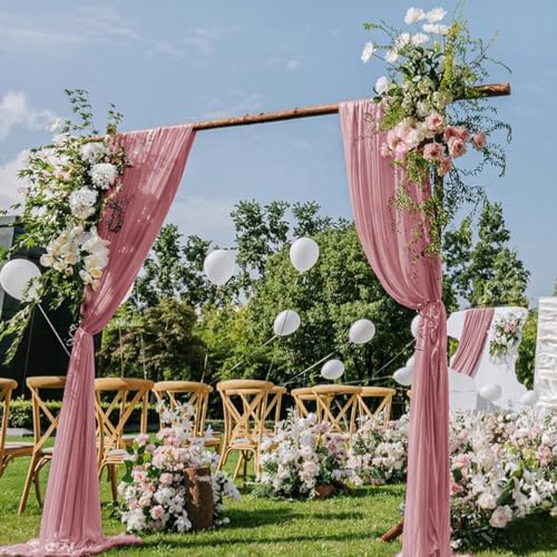 Wedding Draping Fabric Dusty Rose Drapes for Backdrop in Dusty Rose