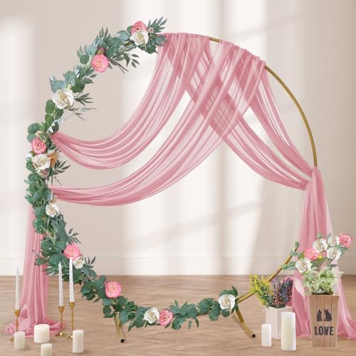 Wedding Draping Fabric Dusty Rose Drapes for Backdrop in Dusty Rose, alternate view 3