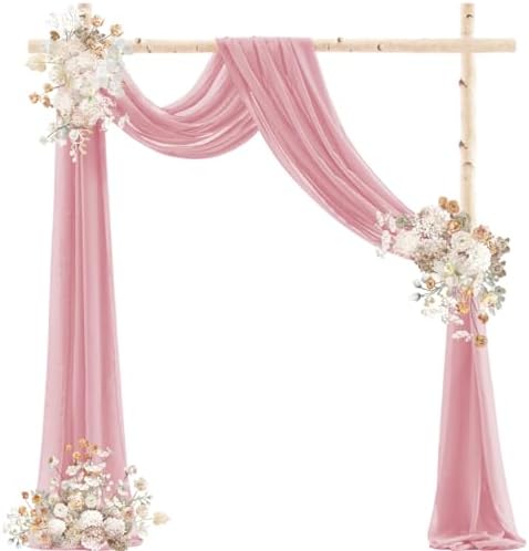 Wedding Draping Fabric Dusty Rose Drapes for Backdrop in Dusty Rose, alternate view 5