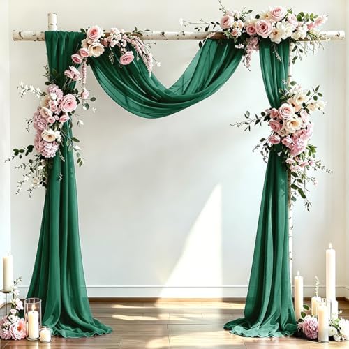 Wedding Draping Fabric Emerald Green Drapes for Backdrop in Emerald Green