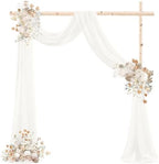 Wedding Draping Fabric Ivory Drapes for Backdrop, 2 Pack in Ivory, alternate view 5