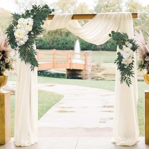 Wedding Draping Fabric Ivory Drapes for Backdrop in Ivory, alternate view 2