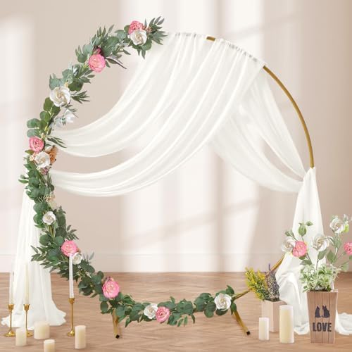 Wedding Draping Fabric Ivory Drapes for Backdrop in Ivory, alternate view 4