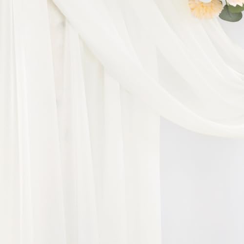 Wedding Draping Fabric Ivory Drapes for Backdrop in Ivory, alternate view 6