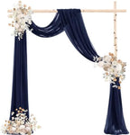 Wedding Draping Fabric Navy Blue Drapes for Backdrop, 2 Pack in Navy Blue, alternate view 5