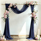 Wedding Draping Fabric Navy Blue Drapes for Backdrop, 4 Pack in Navy Blue