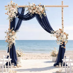 Wedding Draping Fabric Navy Blue Drapes for Backdrop, 4 Pack in Navy Blue, alternate view 3