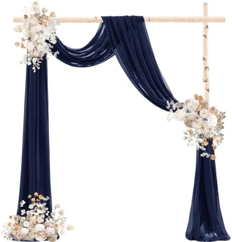 Wedding Draping Fabric Navy Blue Drapes for Backdrop, 4 Pack in Navy Blue, alternate view 5