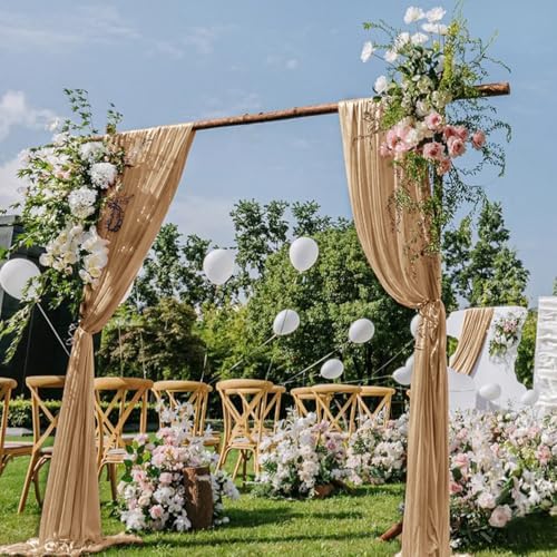 Wedding Draping Fabric Nude Drapes for Backdrop, 2 Pack in Nude