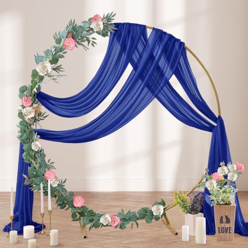 Wedding Draping Fabric Royal Blue Drapes for Backdrop, 2 Pack in Royal Blue, alternate view 2