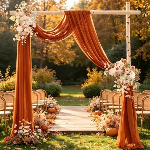 Wedding Draping Fabric Terracotta Drapes for Backdrop in Terracotta, alternate view 2