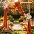 Wedding Draping Fabric Terracotta Drapes for Backdrop in Terracotta, alternate view 2